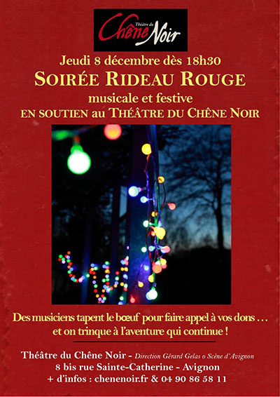 Soirée Rideau Rouge – En soutien au Théâtre du Chêne Noir